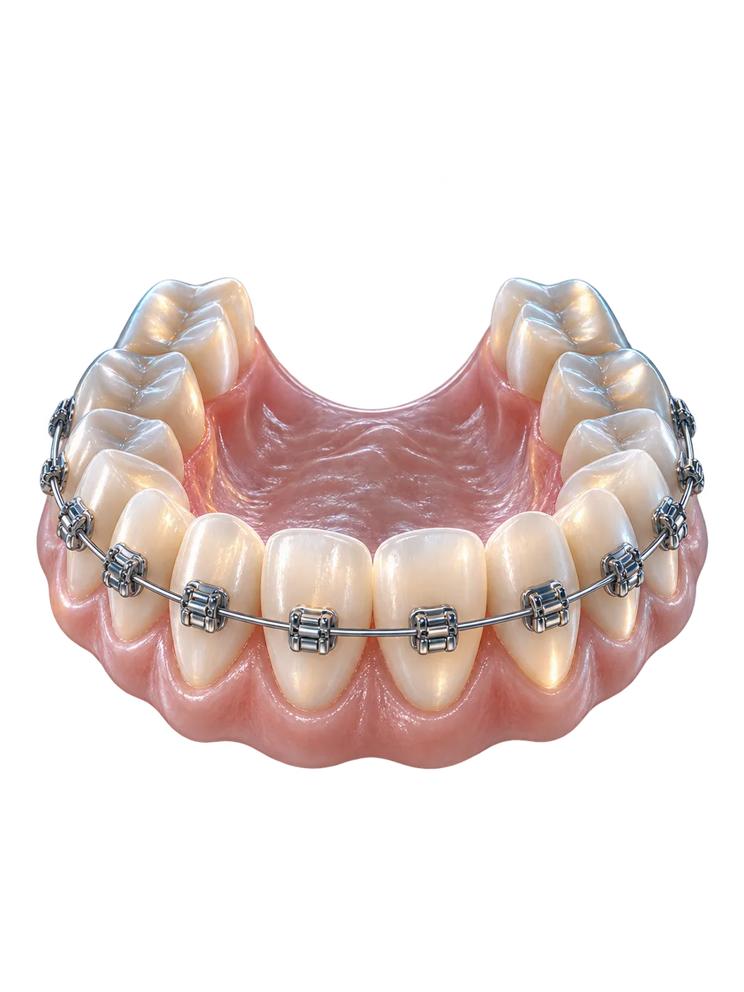 Arcada con brackets unidos por un arco de alineación